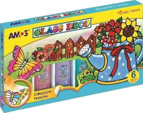 Amos Glass Deco Glassmalerier 6 Farger Amos