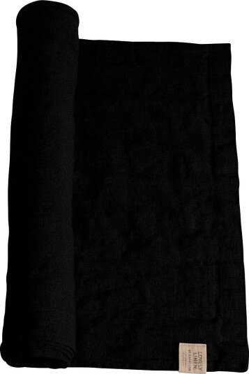 Lovely Linen Løper Lovely i vasket lin Svart