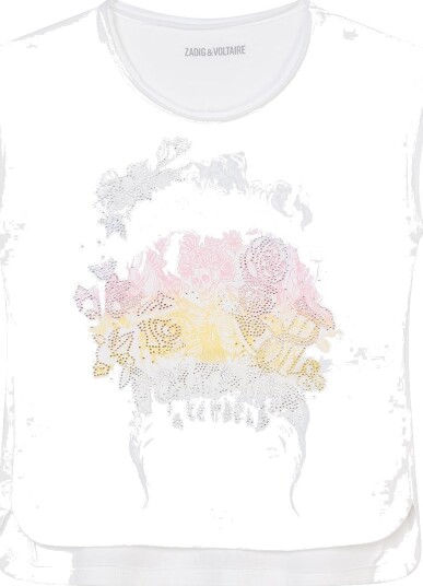 Zadig & Voltaire T skjorte Angel Hvit m. Trykk/Rhinestone Zadig & Voltaire 10 år 140 T skjorte