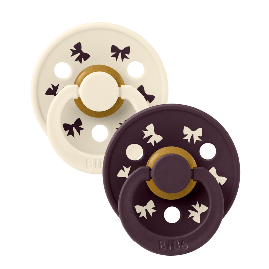 BIBS Colour Latex Holiday Bow   Ivory/Plum   Flere størrelser
