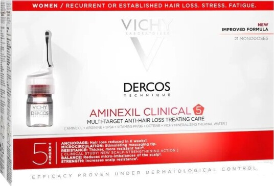 Vichy Dercos Aminexil Clinical 5 21 x 6 ml Hårkur Vichy Dercos Aminexil Clinical 5 21 x 6 ml Hårkur