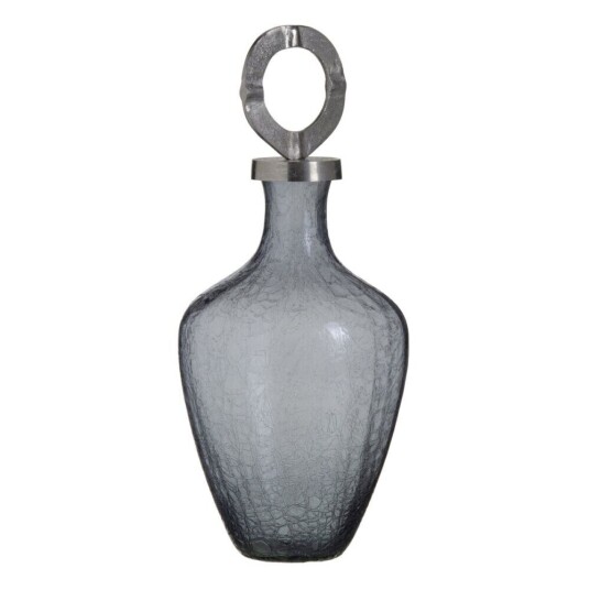 Bigbuy Home Vase Krystall Grå Metall Sølv 23 X 23 X 47 Cm