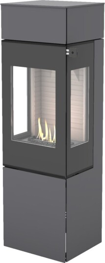 Nexo 140 platina frittstående biopeis med sideglass og glassdør