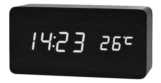 Digital LED-Vekkerklokke i Tredesign - Svart / Hvit Digital LED-Vekkerklokke i Tredesign - Svart / Hvit