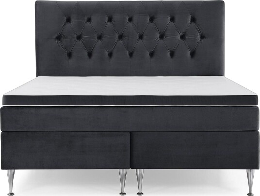 Royal Velvet Komplett Sengepakke 160x200 cm Svart Fløyel/Høye Sølvben
