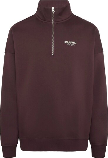 ICANIWILL Everyday 1/4 Zip Sweatshirt Print M   ESPRESSO   L