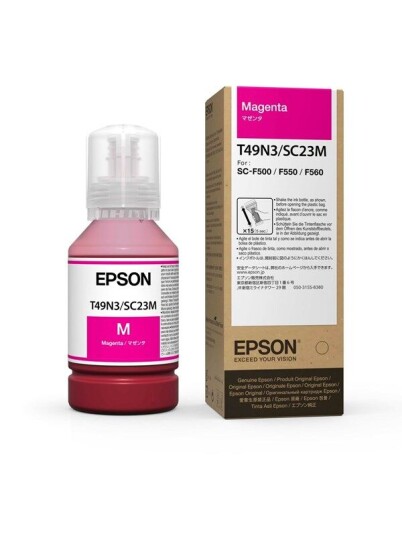 Epson C13T49N300 / T49N Dye Sub Magenta Ink 140ml - Blekkrefill Rød