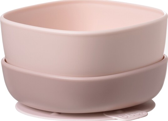 b.box Skåler med Sugekopp 2-Pakk Blush