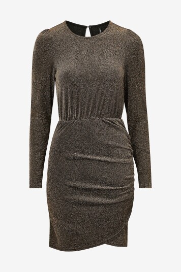 Only   Kjole onlNew Rich L/s Glitter Dress JrSølv