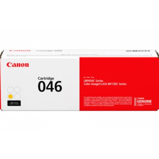 Canon CRG 046H Lasertoner - 1251C002 Original - Gul 5000 sider Canon CRG 046H Lasertoner - 1251C002 Original - Gul 5000 sider