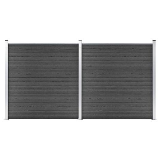 vidaXL Gjerdepanelsett WPC 353x186 cm svart vidaXL Gjerdepanelsett WPC 353x186 cm svart