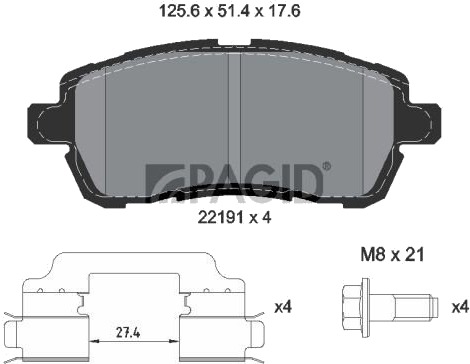 PAGID T2601N Bremseklosser PAGID T2601N Bremseklosser