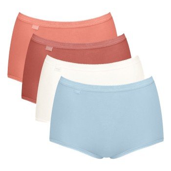Sloggi Truser 4P Basic Plus Maxi Panty Blå/Oransje bomull 48 Dame Sloggi Truser 4P Basic Plus Maxi Panty Blå/Oransje bomull 48 Dame