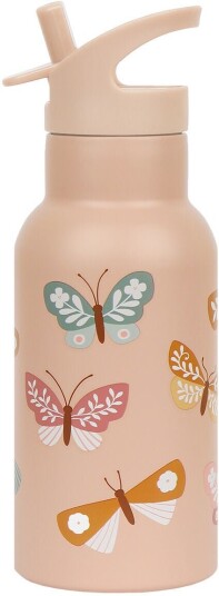 A Little Lovely Company Vannflaske Sommerfugl 350 ml Rosa