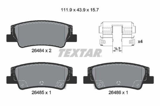 Bremseklosser TEXTAR 2648401 Bremseklosser TEXTAR 2648401