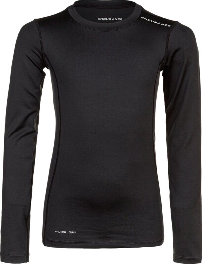 Endurance Power Langermet Baselayer T-skjorte Barn Svart 128