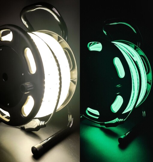 Ledlife 25m Selvlysende arbeidslys 230V LED stripe på trommel IP67 180 LED/m 11W/m 1000 lm/m 4000K Kulør : Nøytral