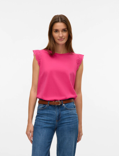 Vero Moda Vmemily Sl Gathering Top Jrs Noos - Pink - XS