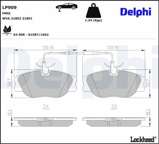DELPHI LP909 Bremseklosser
