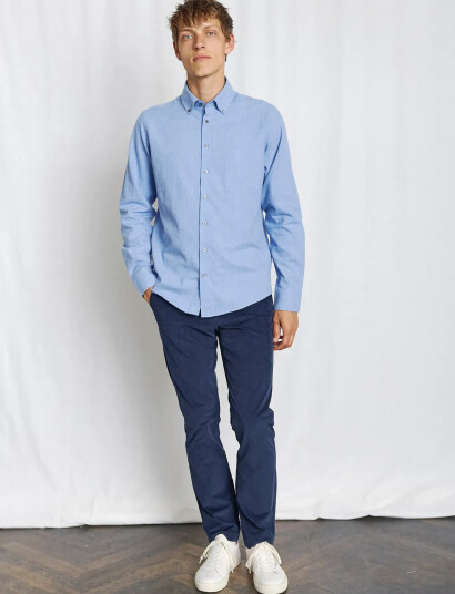 Bruun & Stengade Bs Faruk Casual Modern Fit Shirt - Blue - S