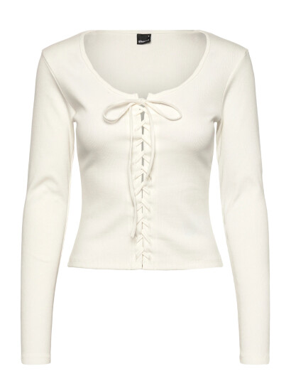 Gina Tricot Lacing Top - White - XL Gina Tricot Lacing Top - White - XL