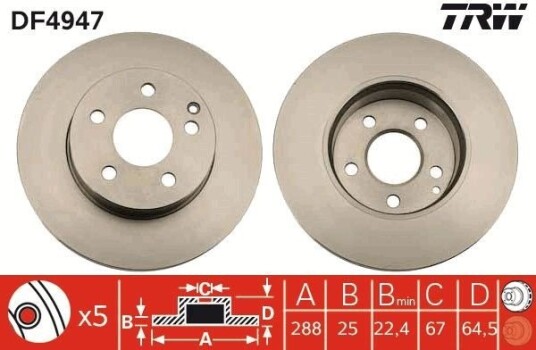 Bremseskive TRW DF4947