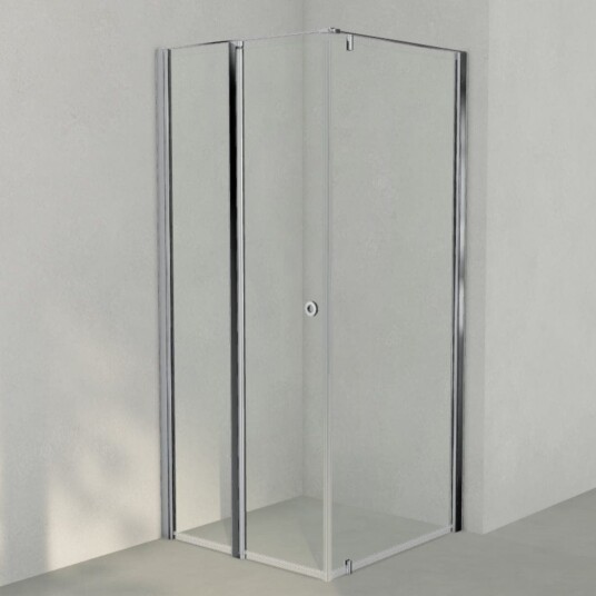 INR Iconic Nordic Rooms Dusjhjørne Linc 15 Måltilpasset Krom / - Venstre Klart Glass