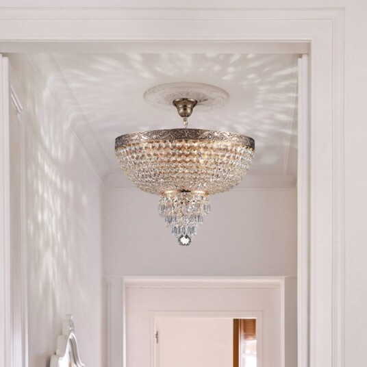 Maytoni Krystall lysekrone Palace, dimbar, Messing / gull, Stue / spisestue, Glass, Antikk