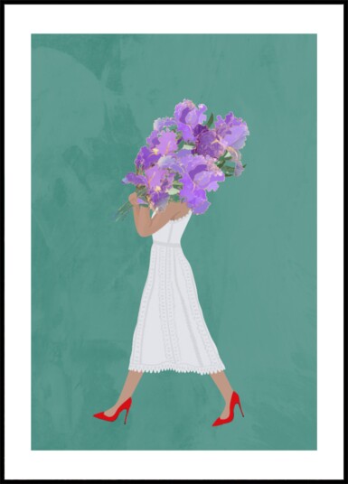 Stylish Floral Stroll Plakat / 100x150