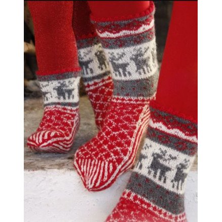 Â Christmas Stampede by DROPS Design Sokker Strikkeoppskrift str 26 28 41 43