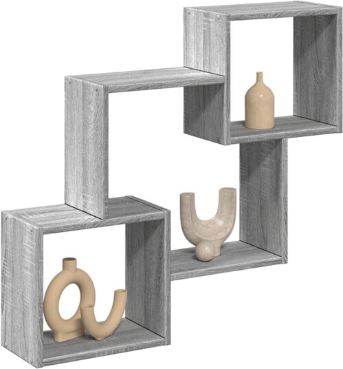 Veggskap 78x18x71 cm grå sonoma konstruert tre 8721158390981