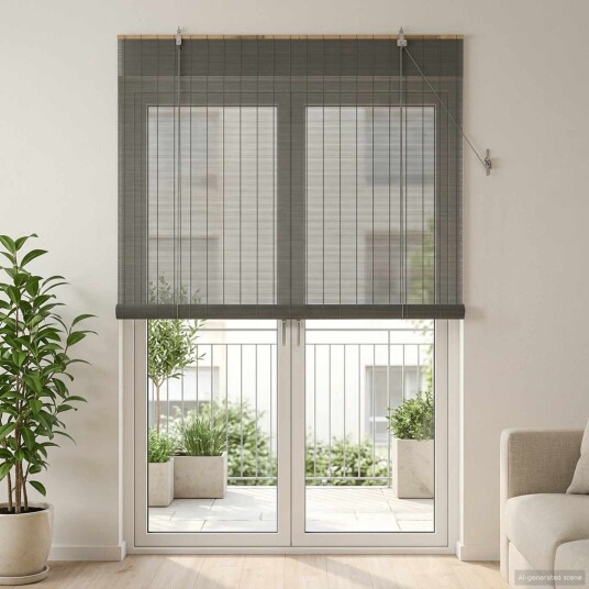 vidaXL Rullegardin Grå 150 x 220 cm Bambus