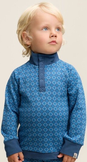 Gullkorn Axi Jacquard genser i ull/bomull, M Himmelblå (P) (116) 116