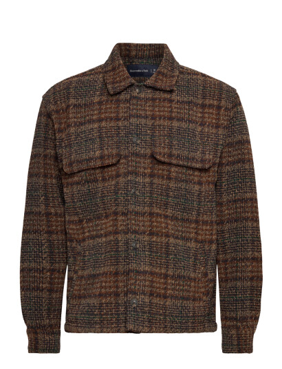 Abercrombie & Fitch Long Sleeve Boucle Overshirt Multi/patterned XS Abercrombie & Fitch Long Sleeve Boucle Overshirt Multi/patterned XS