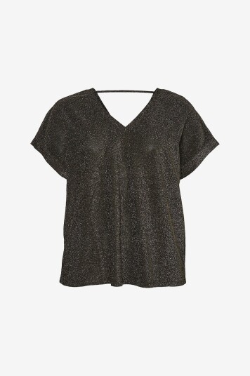 Vero Moda Curve - Topp vmcRoxanne S/S V-neck Top Jrs Btq G - Svart