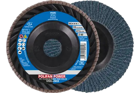 Pferd Polifan Lamellskiver Av Zirkonia Aluminiumoksid Z Sg Power Trim Steelox 11,5 Cm 10 Stk