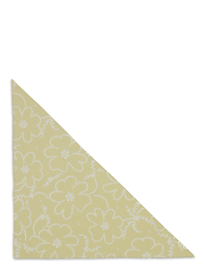 SUI AVA Floral Broderie Bandana Scarf   Khaki green   