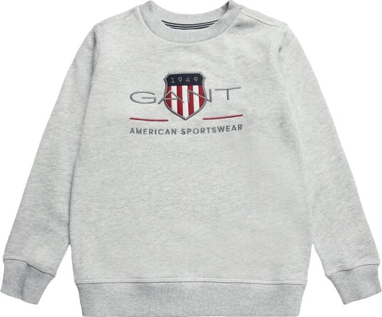 Gant Kids Archive Shield Sweat   GREY MELANGE   116