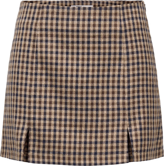 ONLY Onlvioletta Hw Check Slit Skirt Tlr Brown 36