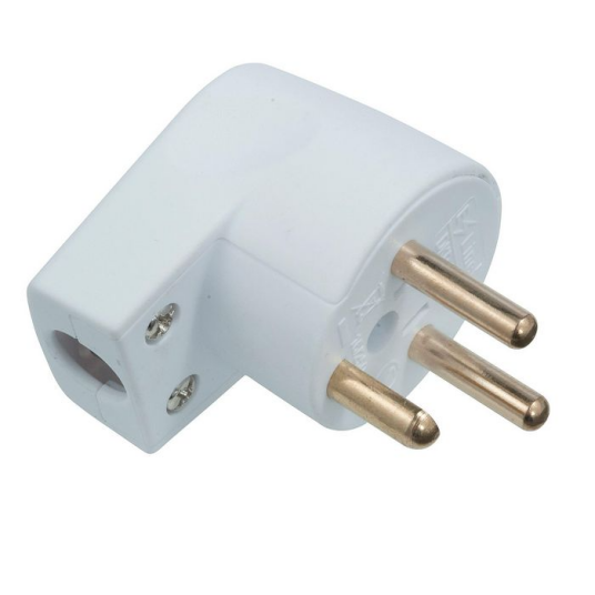 MicroConnect Strømkontakt Dansk Vinklet Hvit