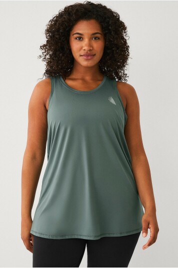 Zizzi   Treningstopp aBasic S/L O neck Top   Grønn