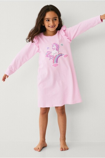 Ellos Collection Nattkjole i bomullsjersey Rosa