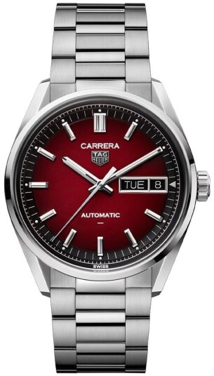 TAG Heuer Herreklokke WDA2113.BA0043 Carrera Rød/Stål Ø41 mm TAG Heuer Herreklokke WDA2113.BA0043 Carrera Rød/Stål Ø41 mm