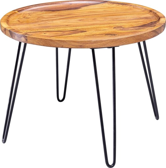 Dannemare Sofabord 60 cm Rundt Massivt Tre/Svart Dannemare Sofabord 60 cm Rundt Massivt Tre/Svart
