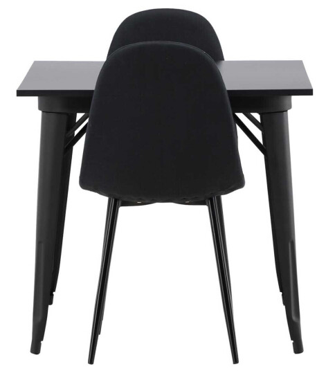 Venture Design Tempe & Polar spisegruppe Svart/svart 2 stoler & bord 80 x 80 cm