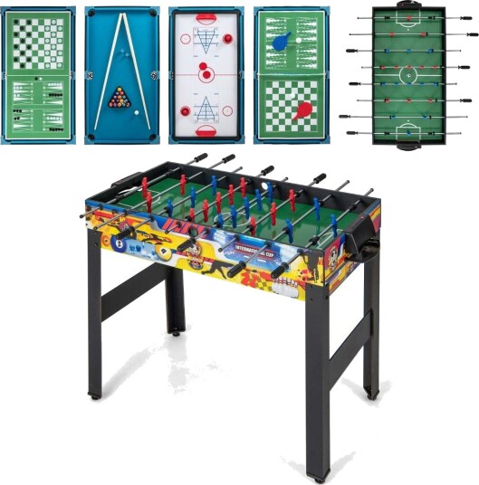12 i 1 spillebordsett – Fotball Air Hockey Biljard