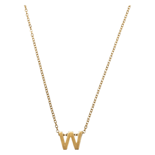 Timi of Sweden Viola Letter Necklace Stainless Steel Gold W