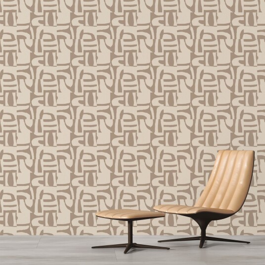 Tapet Abstrakt Beige Mønster
