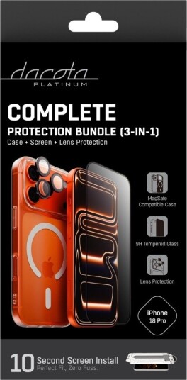 Dacota Platinum iPhone 18 Pro 3-i-1 beskyttelsespakke