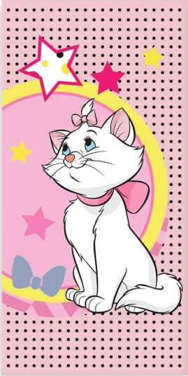 Licens Badehåndkle   Lyserosa Aristocats håndkle   Marie   70x140 cm   100% myk bomull